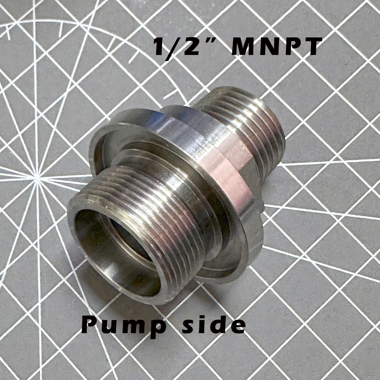 Welch pump adapter, 1"-20 to 1/2" MNPT for Welch Pump Models 1402 1405 1376, (P/N 1393X)