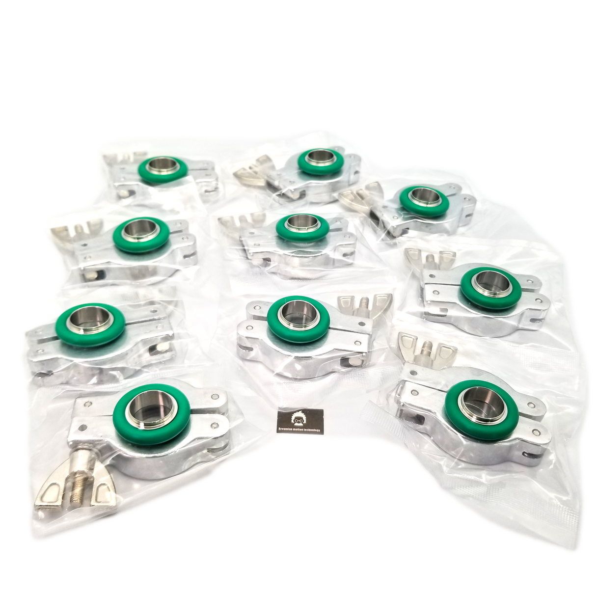 KF16 Aluminum clamp set, SS centering ring, FKM O-rings