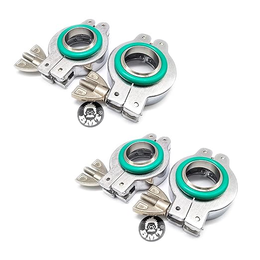 KF25 Aluminum clamp set, SS centering ring, FKM O-rings