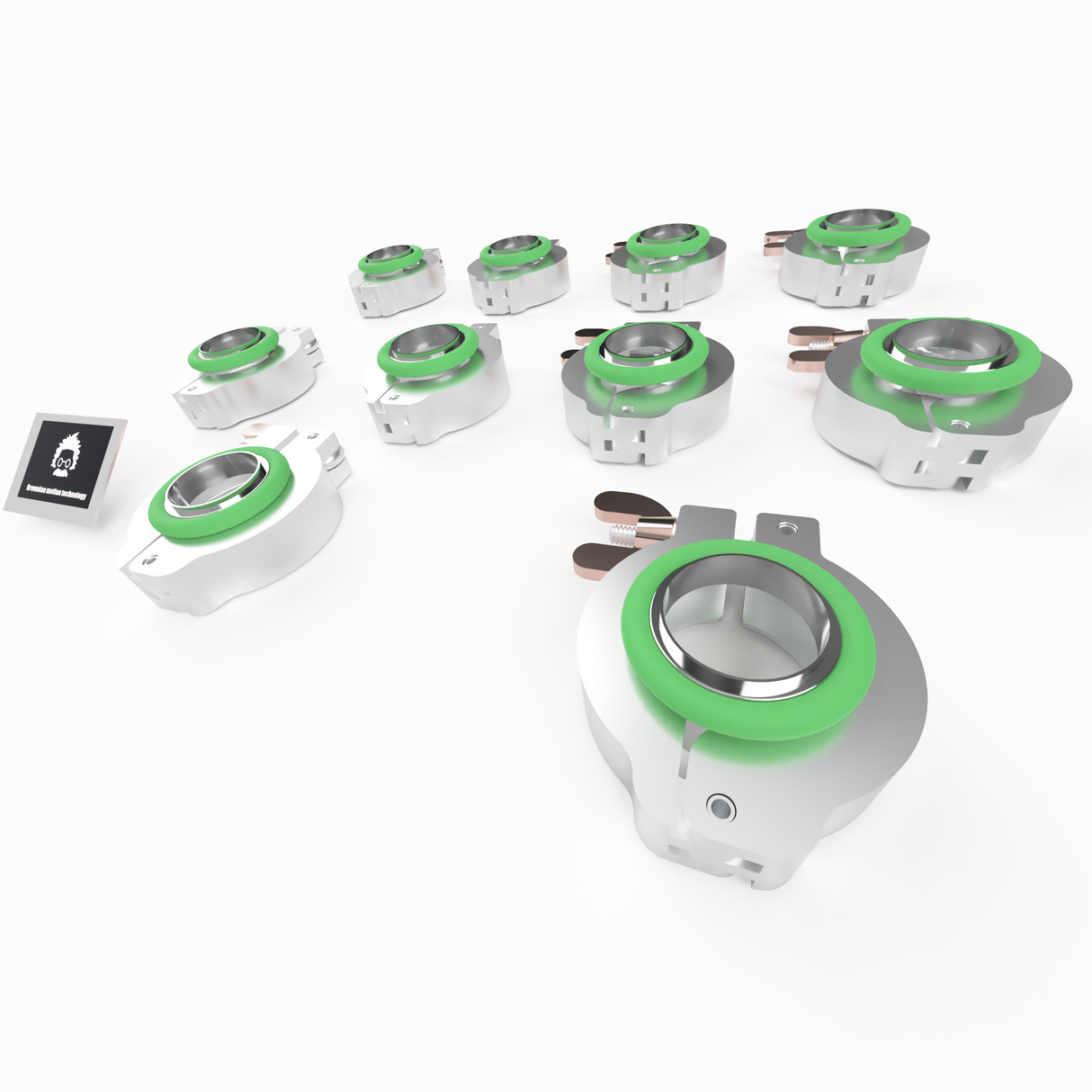 KF25 Aluminum clamp set, SS centering ring, FKM O-rings