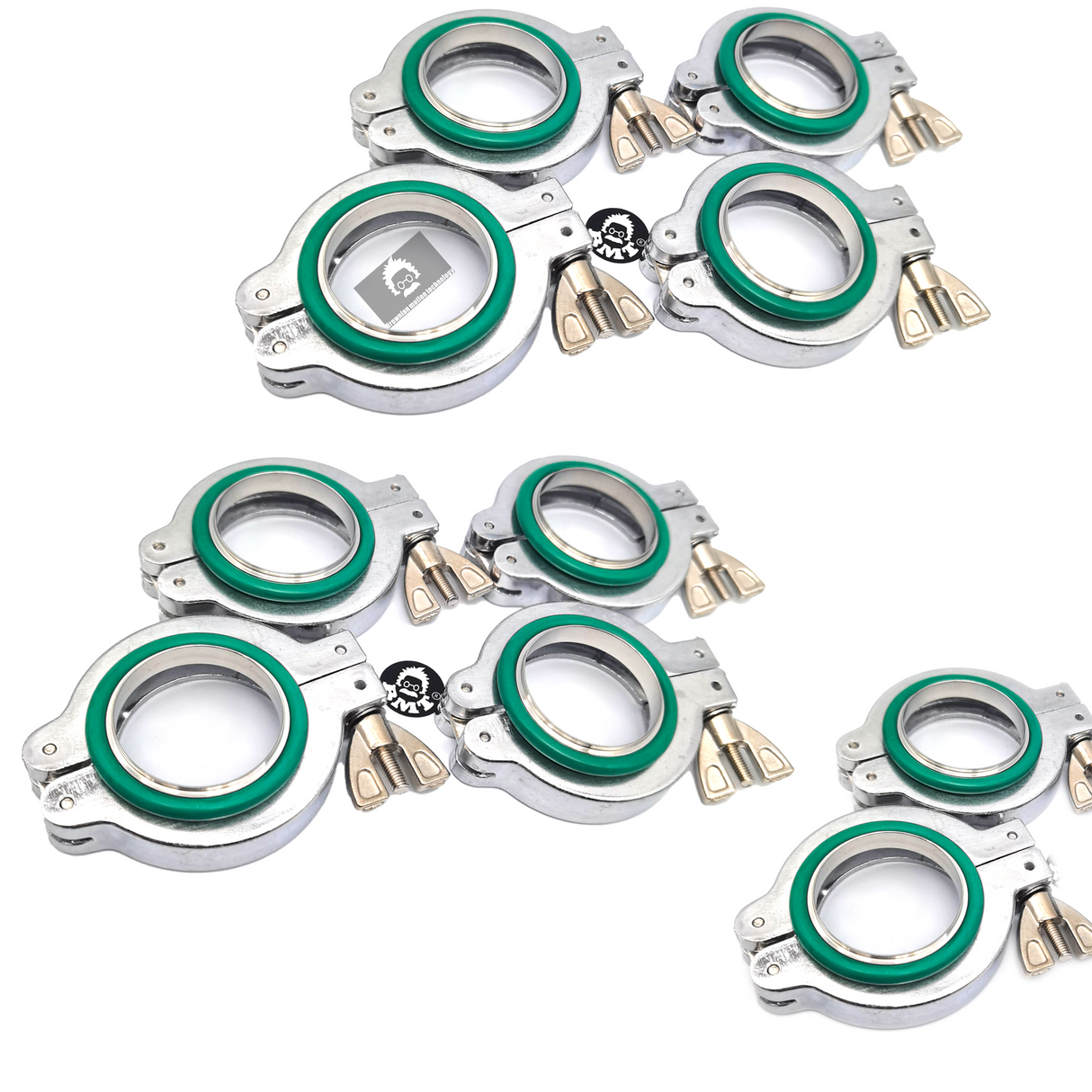 KF40 Aluminum clamp set, SS centering ring, FKM O-rings