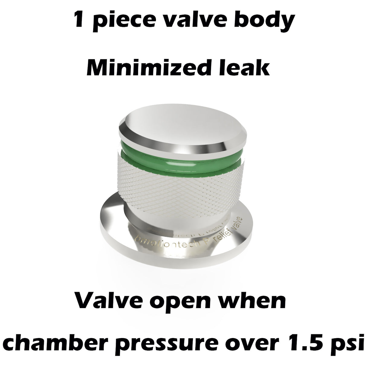 KF25 flange pressure relief valve for vacuum chamber, improved version (< 1.5 Psig)