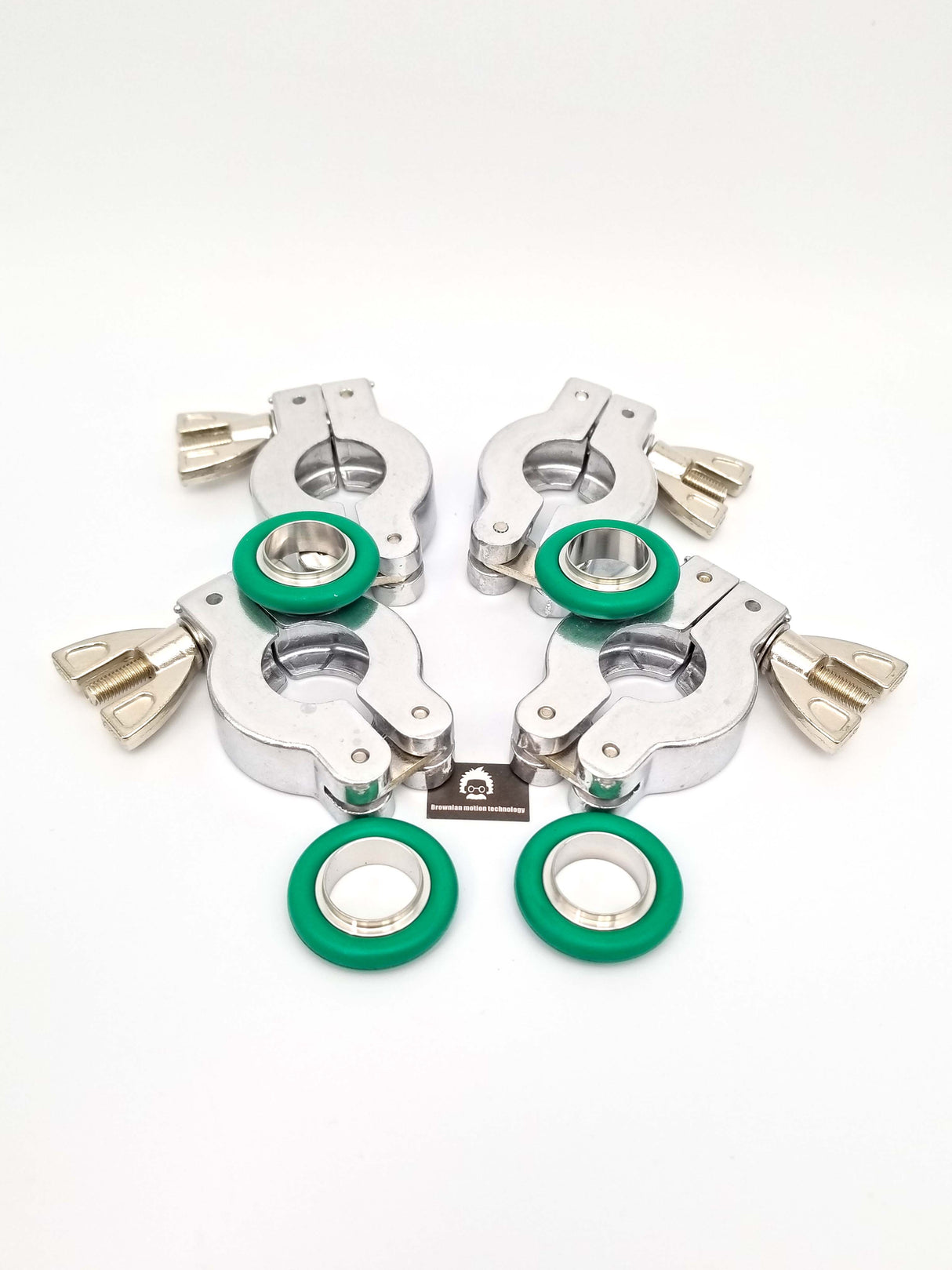 KF16 Aluminum clamp set, SS centering ring, FKM O-rings