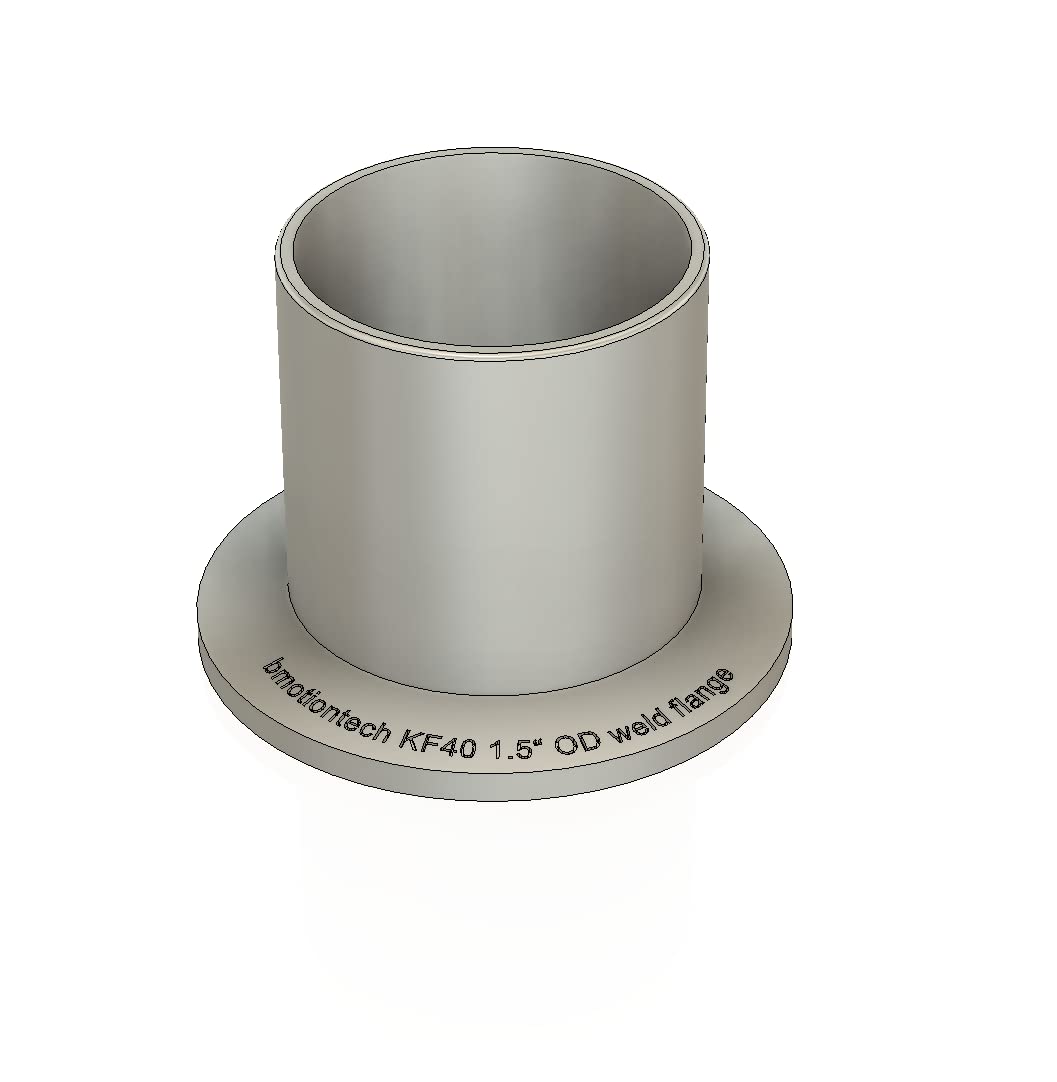 Half nipple / weld stub flange, KF40  flange, 1.5" tube OD,  length = 40mm