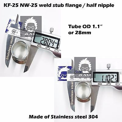 KF25 NW25 flange half nipple / weld stub flange length = 4 cm 1.58"