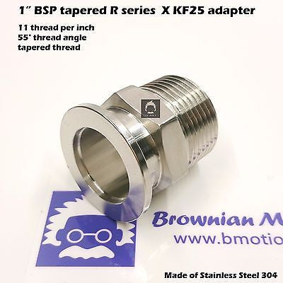 1" Male BSP tapered R series X KF25 Flange stainless steel vacuum adapter