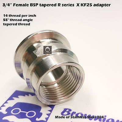 3/4" Female BSP R series X KF-25 flange stainless steel vacuum adapter