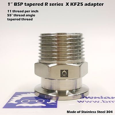 1" Male BSP tapered R series X KF25 Flange stainless steel vacuum adapter