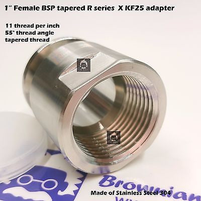 1" Female BSP R series X KF-25 flange stainless steel vacuum adapter