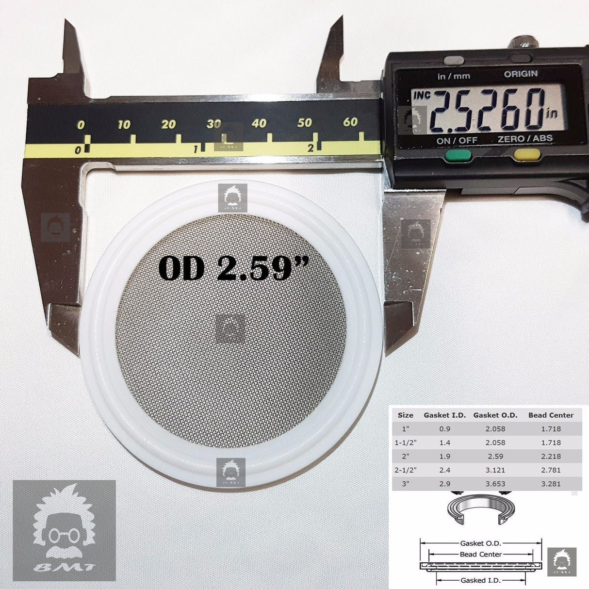 Sanitary 2" Tri-Clamp PTFE Screen Gasket w/ 40 mesh for close loop extractor