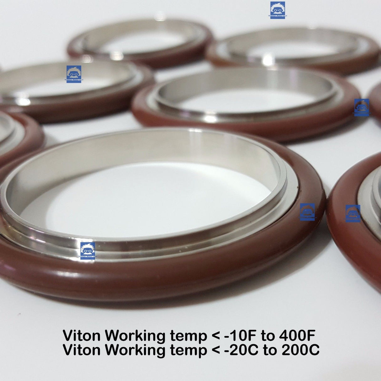 KF50 Stainless steel vacuum Centering Ring with O-ring = Viton (5pcs pack)