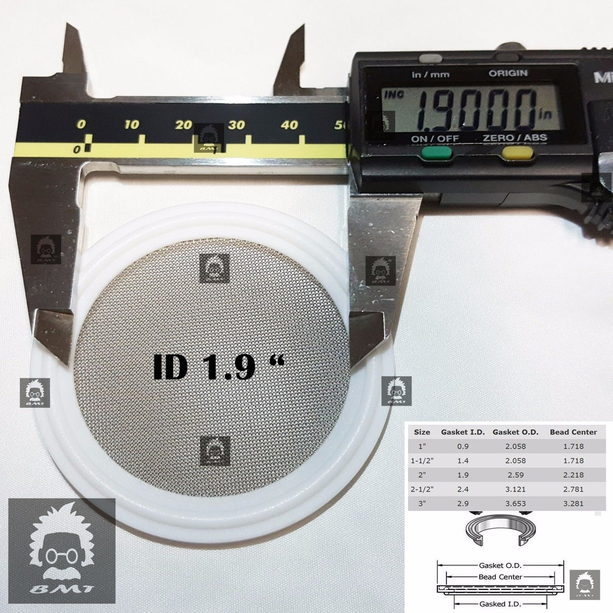 Sanitary 2" Tri-Clamp PTFE Screen Gasket w/ 40 mesh for close loop extractor