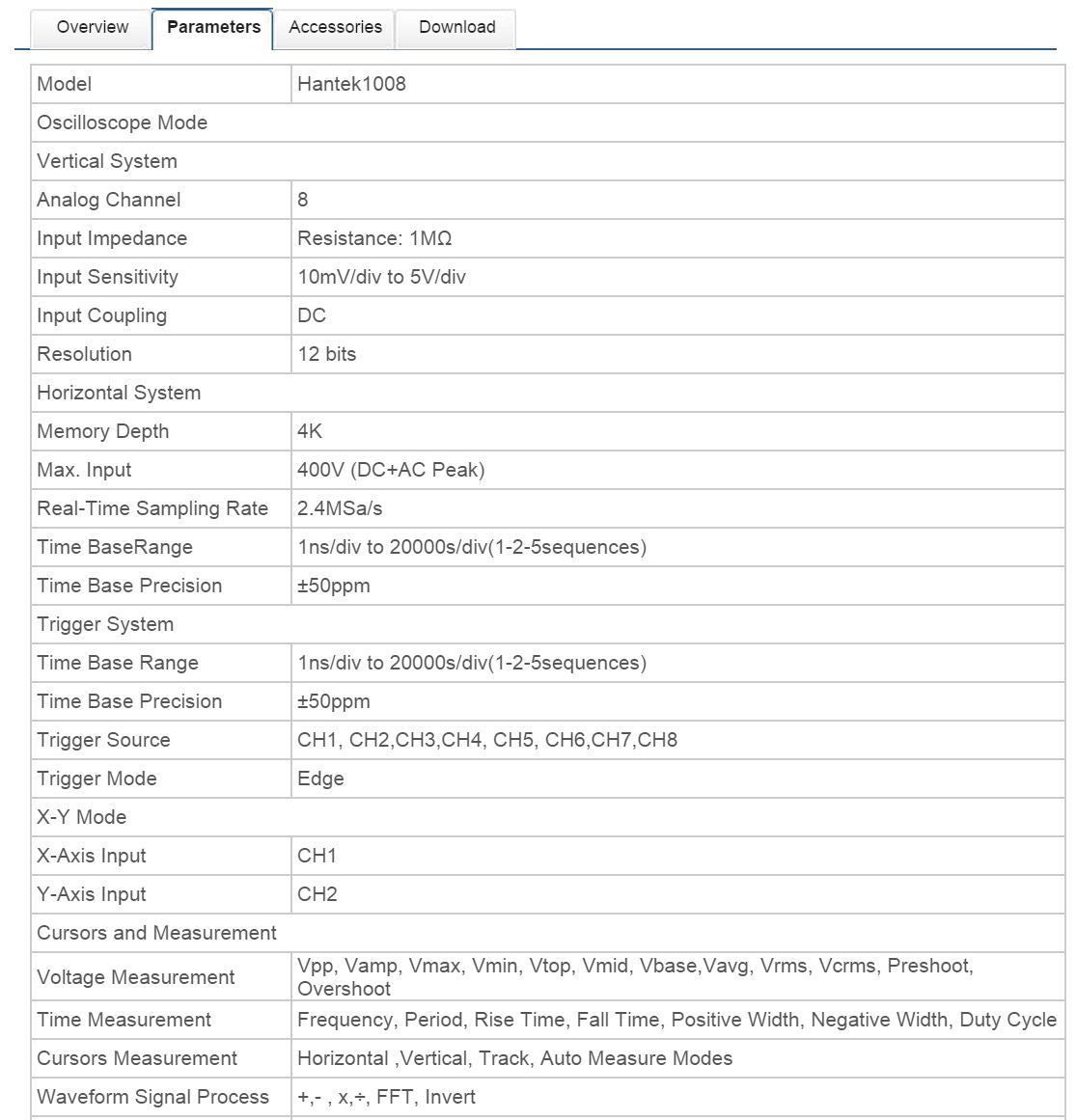 Combo 7 Hantek 1008C CC65 CC650 / PP80 probe 2pcs / backpin 2pcs / BNC /HT201