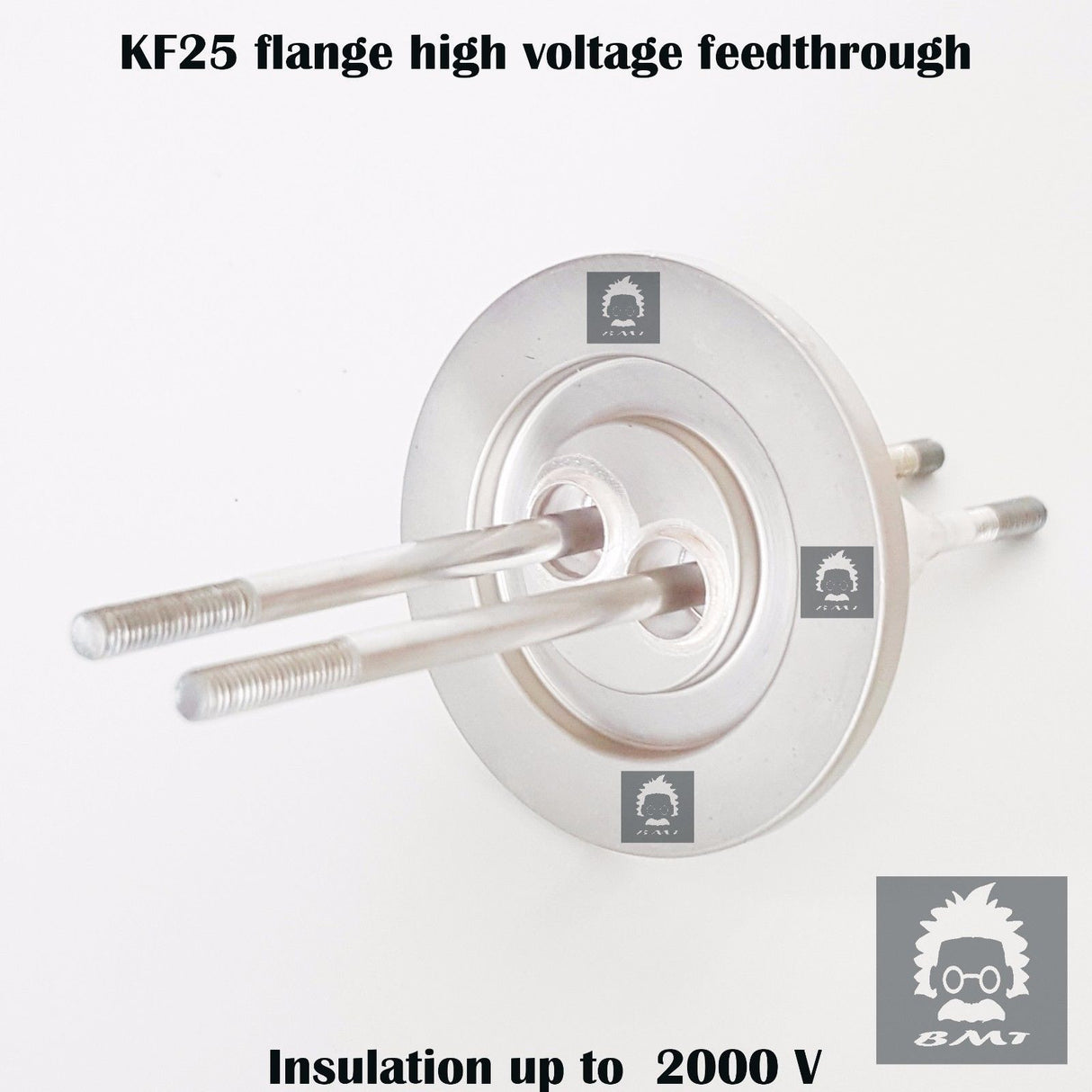 KF25 flange electrical high voltage vacuum feed-through 2 Poles M3 insulation 2KV