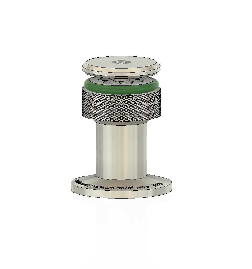 KF25 flange pressure relief valve for vacuum chamber (< 1.5 Psig)