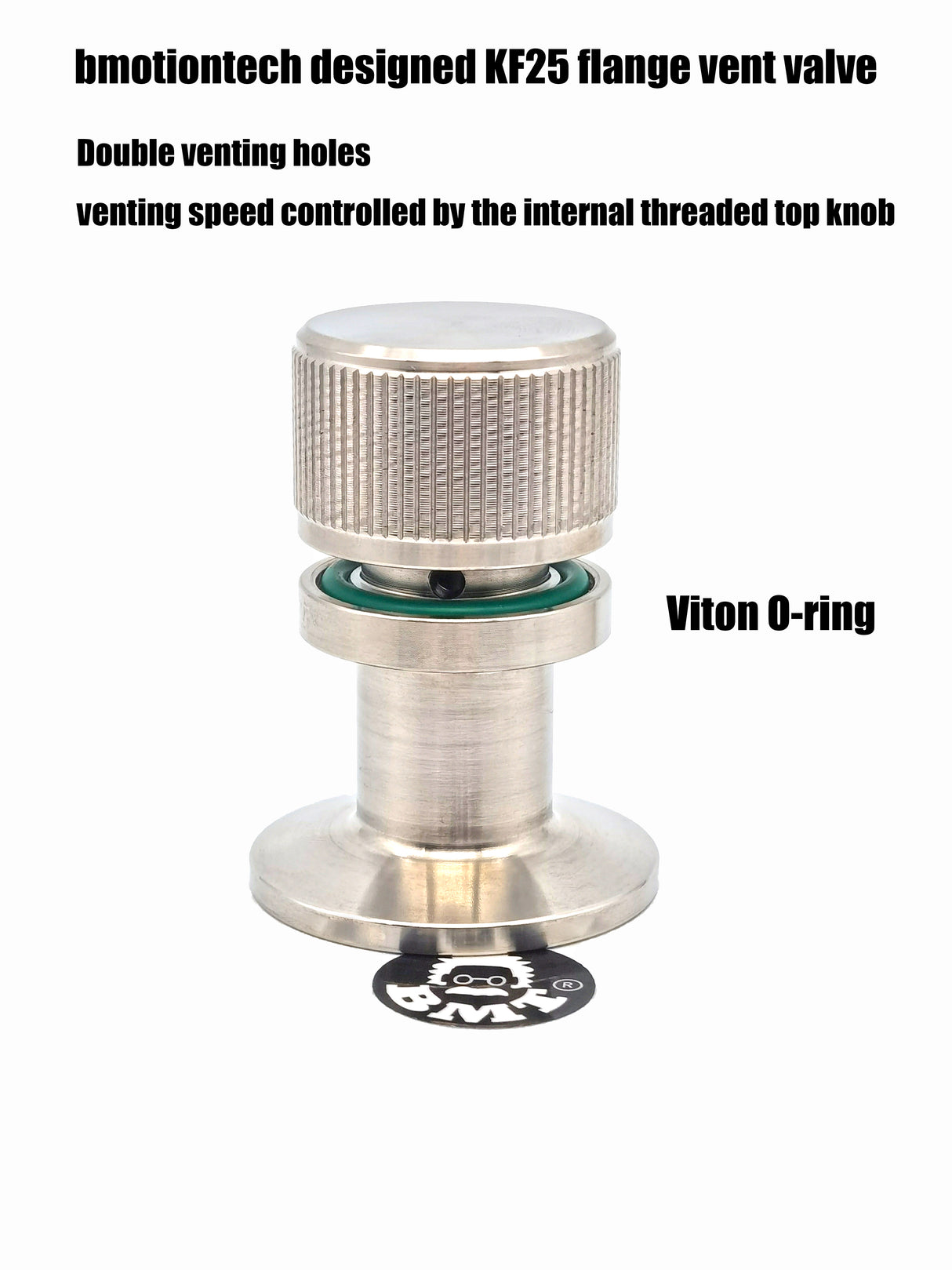 bmotiontech ISO-KF KF25 NW25 vacuum chamber venting valve or air admittance valve