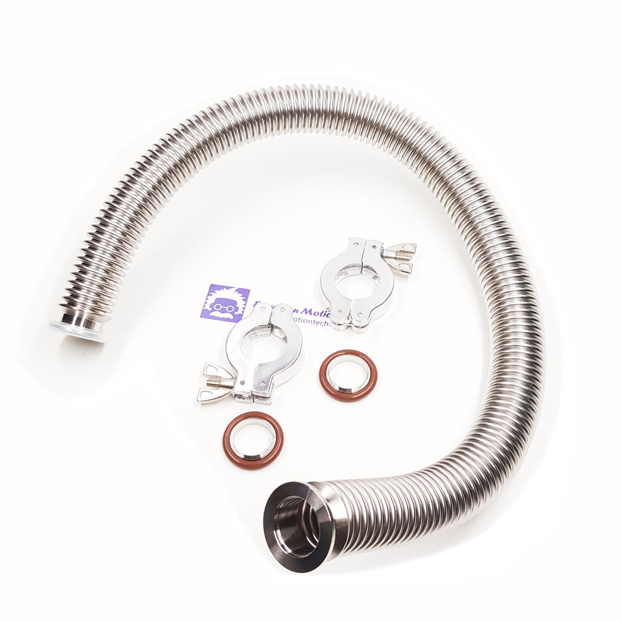 KF25 SS304 standard vacuum bellow hose (w/ Al wing nut clamps set)