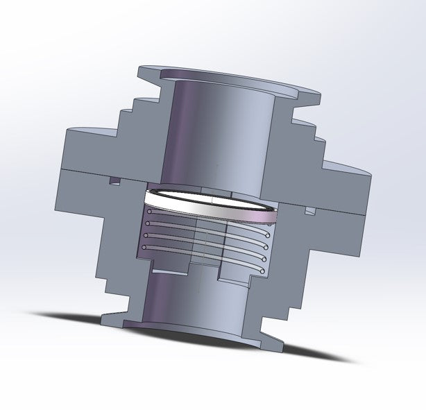 Pump foreline Check valve, KF25 or KF40 flange, prevent oil back stream from pump