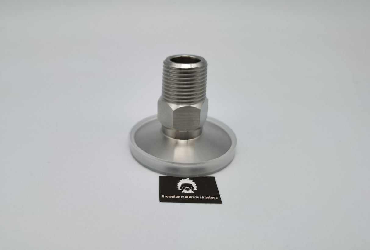 3/8" Male BSP tapered R series X KF25 flange stainless steel vacuum adapter