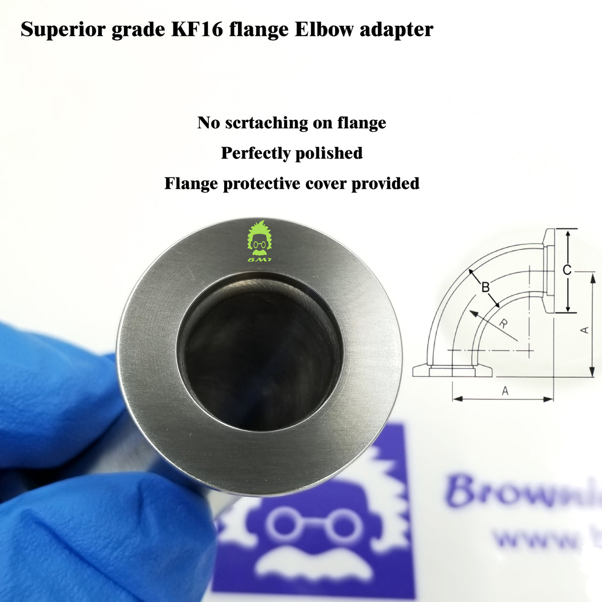 Elbow, KF16 flange, SS304, Superior grade