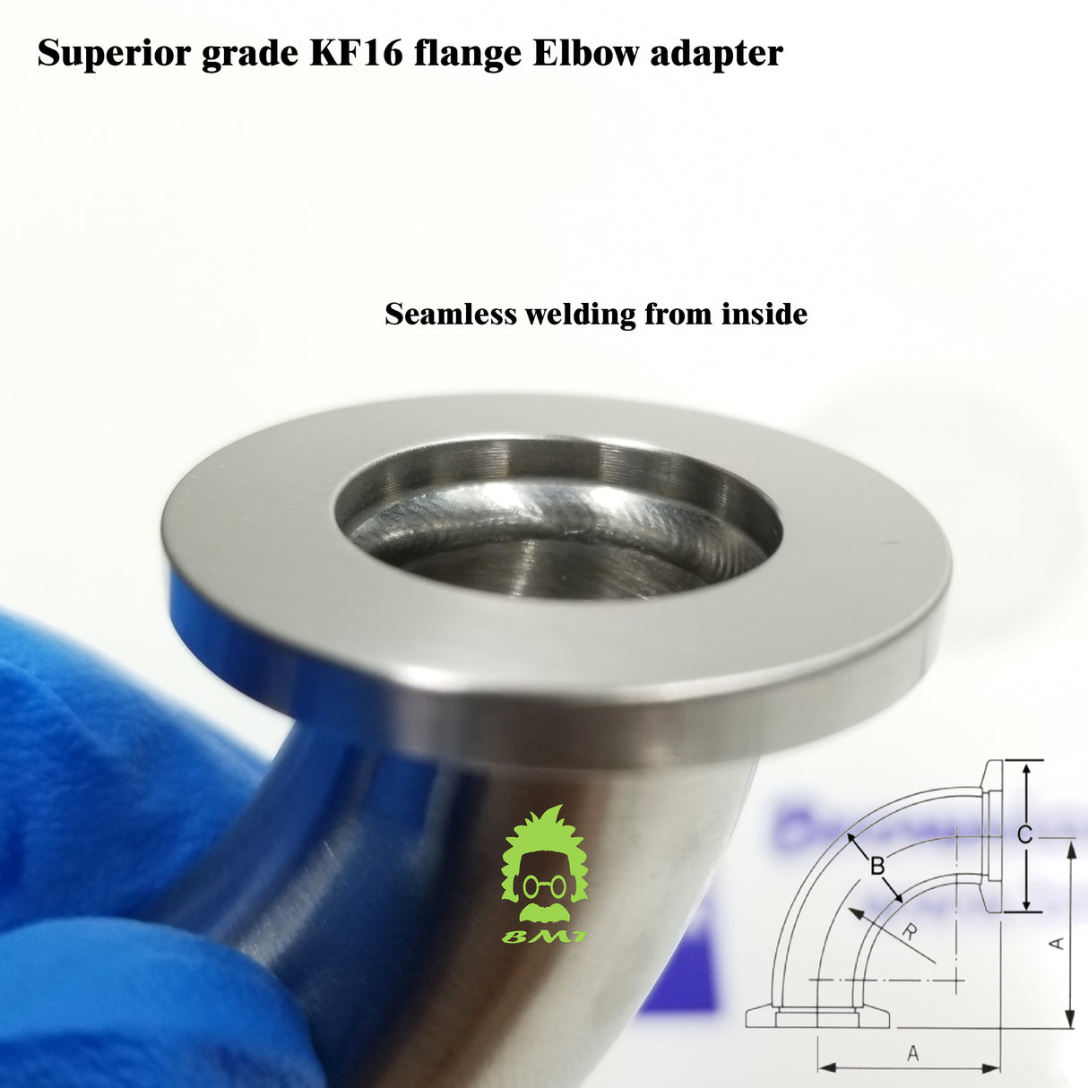 Elbow, KF16 flange, SS304, Superior grade
