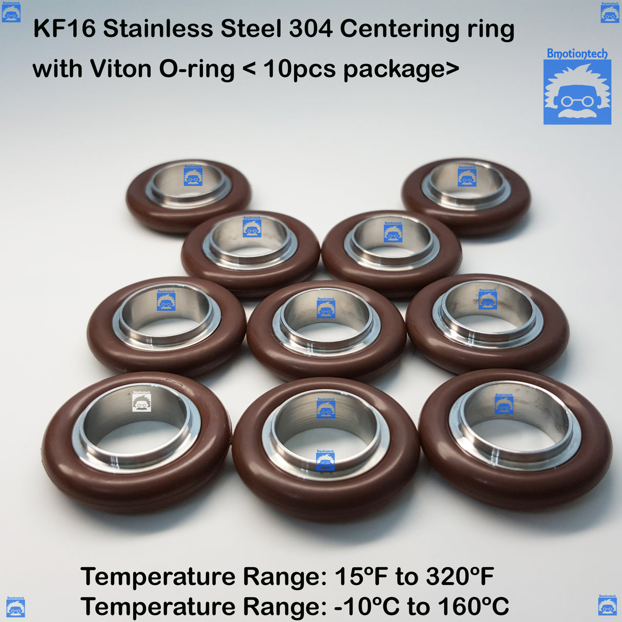 KF16 Stainless Centering Ring +  Viton O-ring (10 pcs pack)