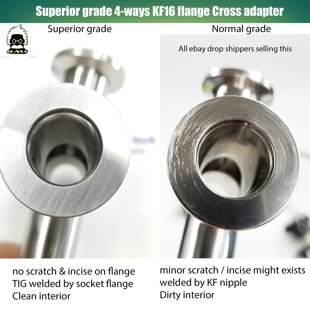 Cross, 4 x KF16 flange - Superior grade