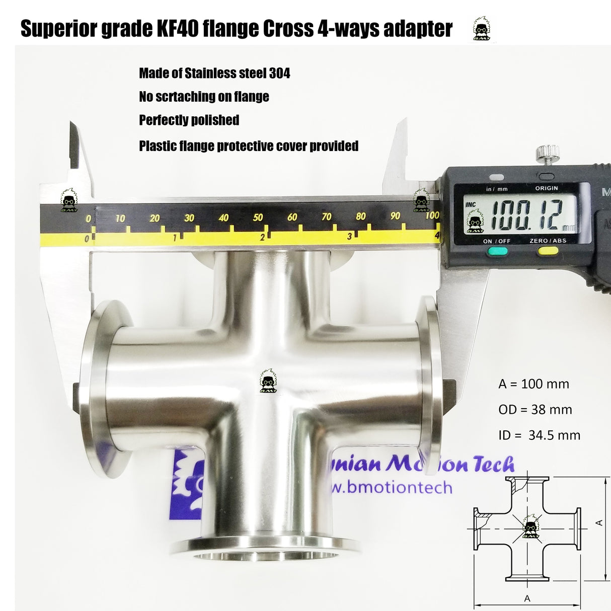 Cross, 4 x KF40 flange - Superior grade