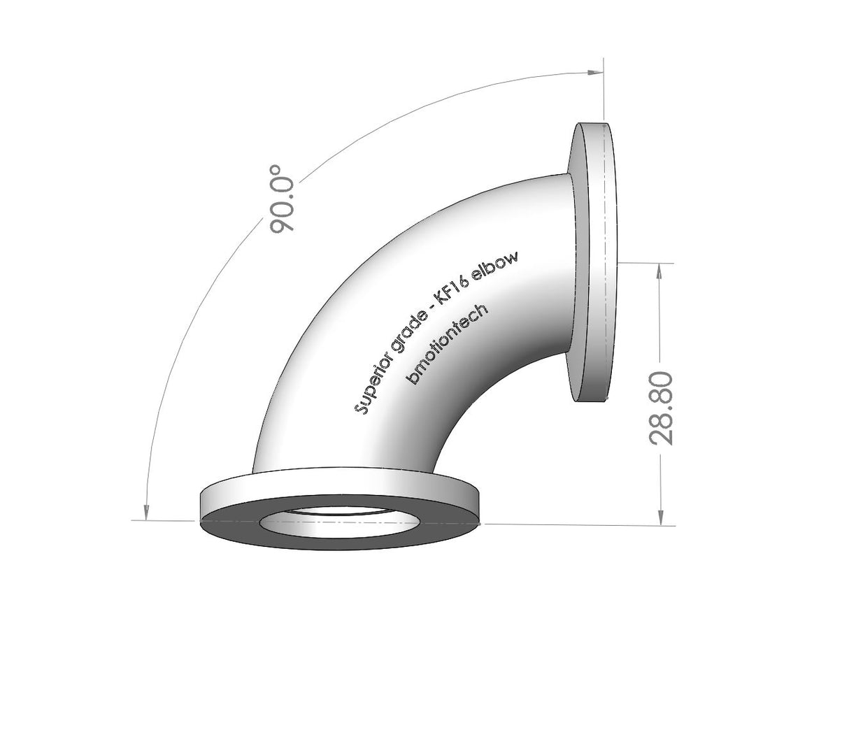 Elbow, KF16 flange, SS304, Superior grade