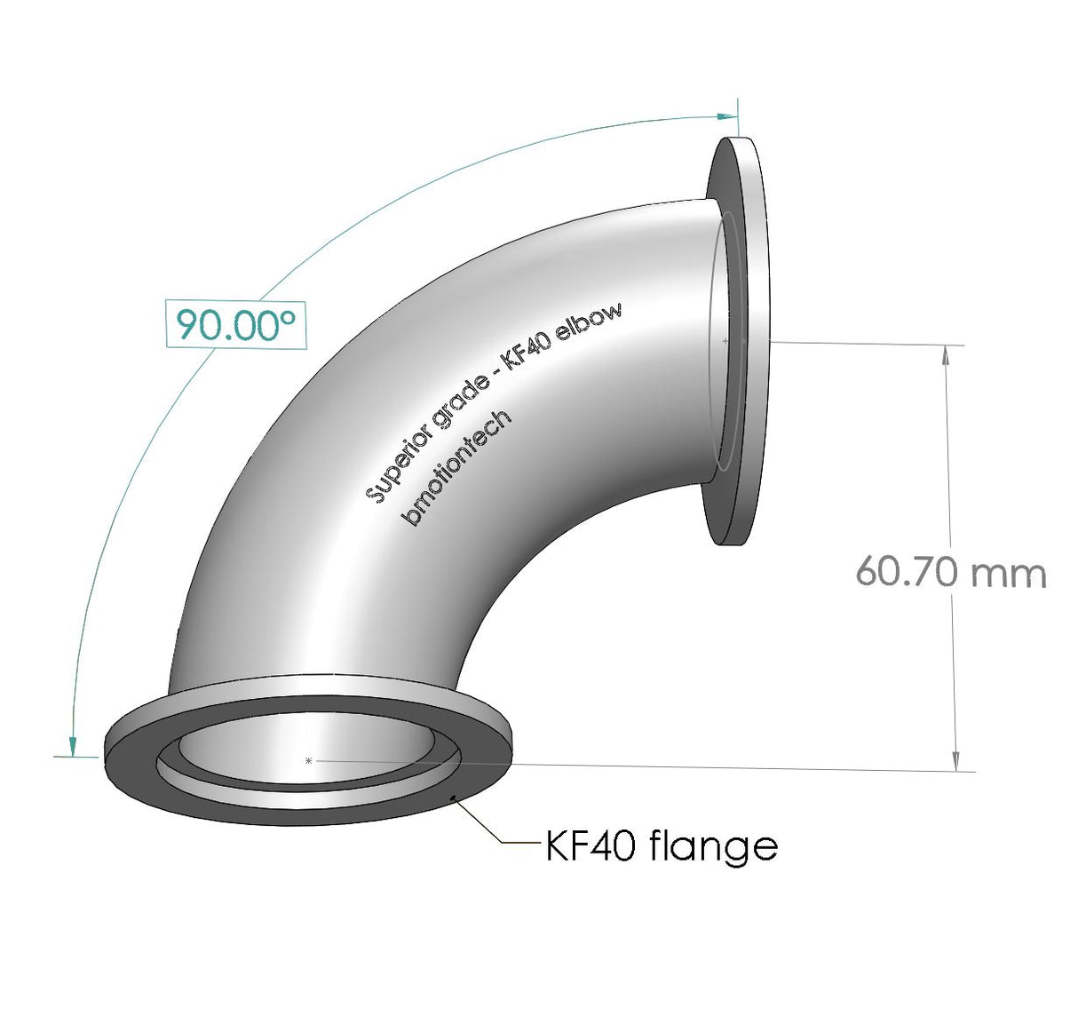 Elbow, KF40 flange, SS304, Superior grade