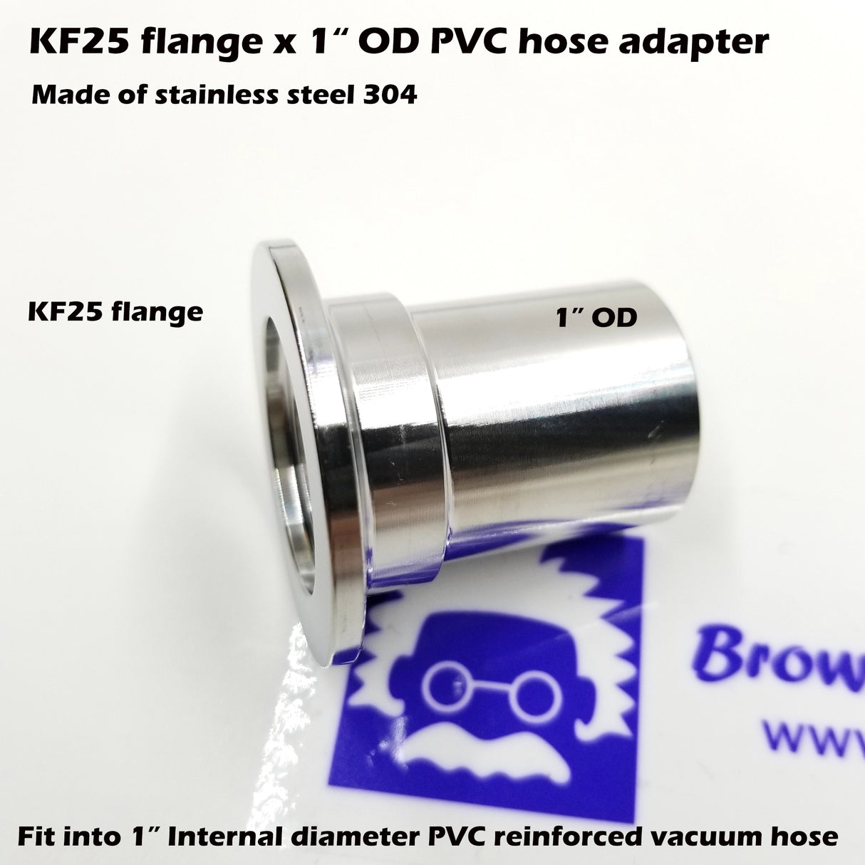 1" OD PVC Hose x KF25 flange