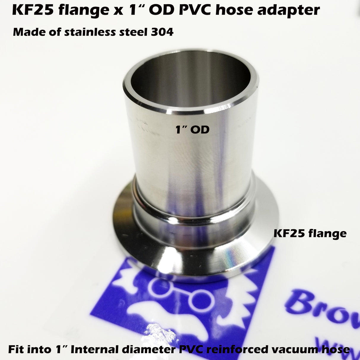 1" OD PVC Hose x KF25 flange