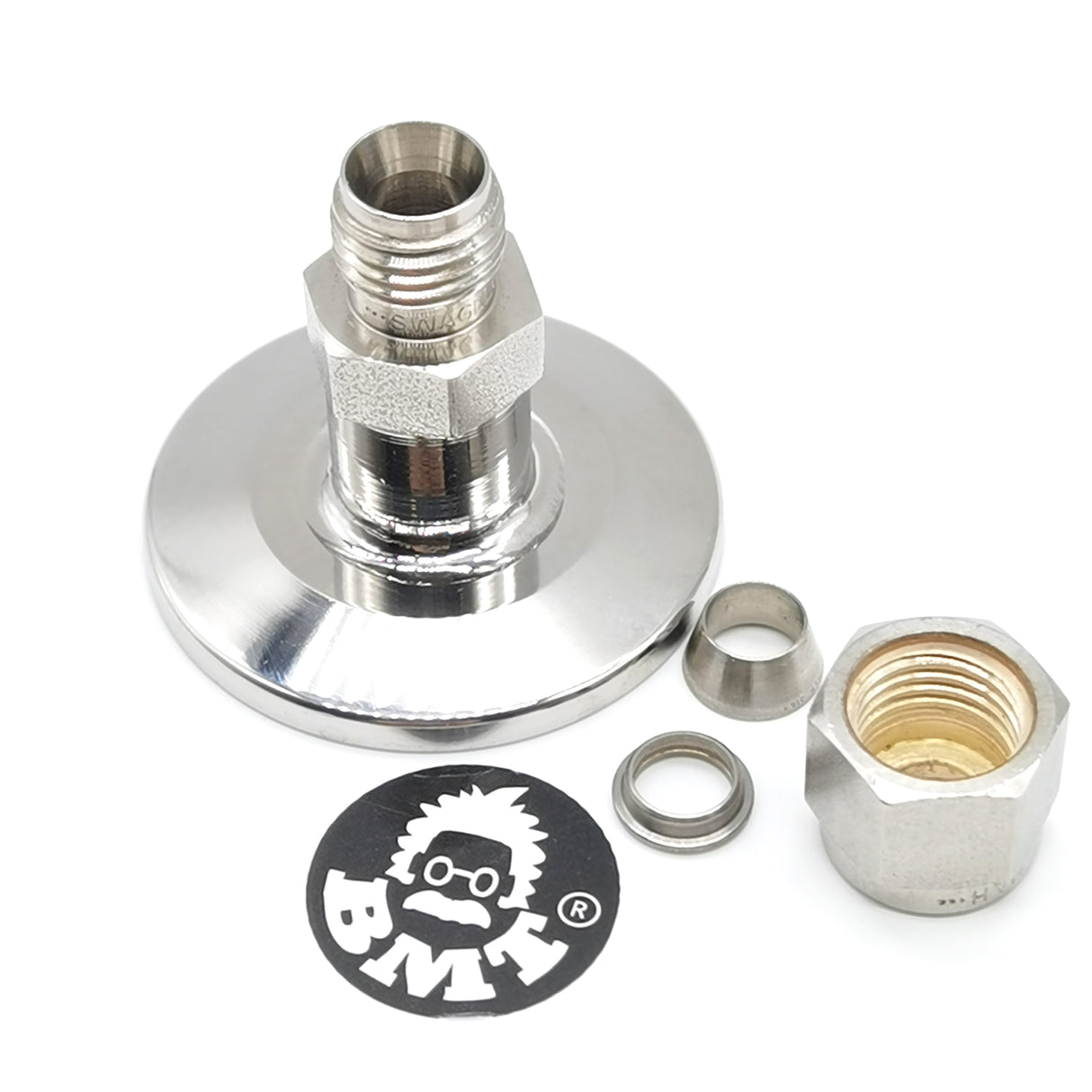 1/4" double ferrule compression fitting to KF25 flange adapter