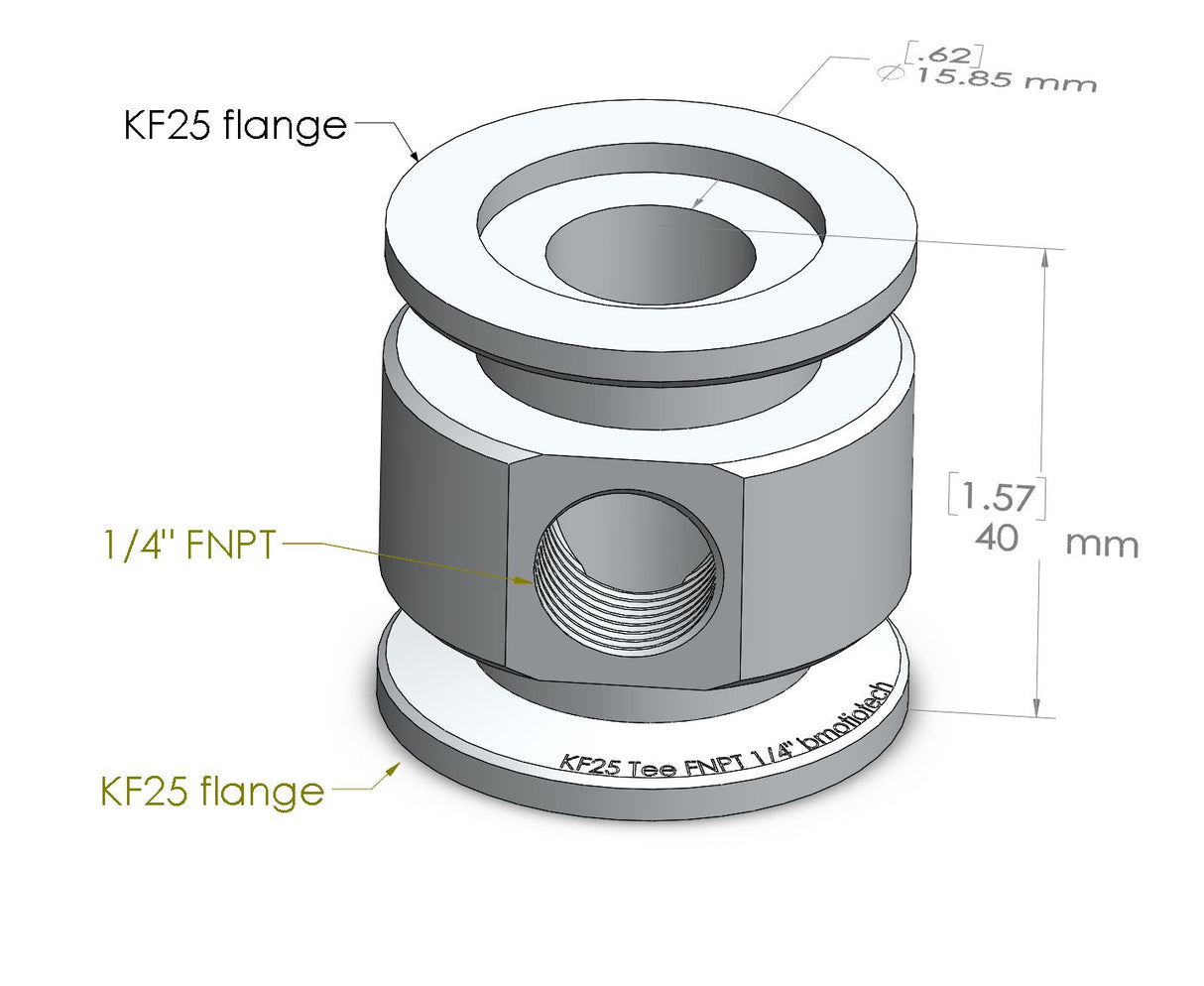 KF-25 adaptive Tee < KF25 x 1/4" FNPT>