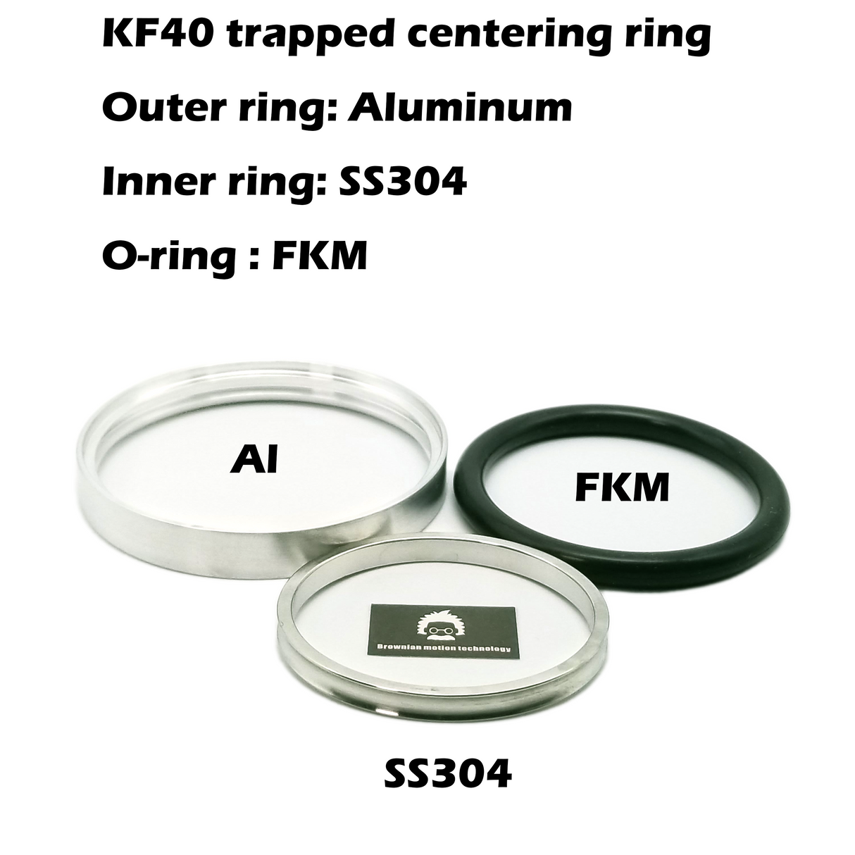 KF25 Trapped, over pressure centering ring (Al/SS304/FKM)