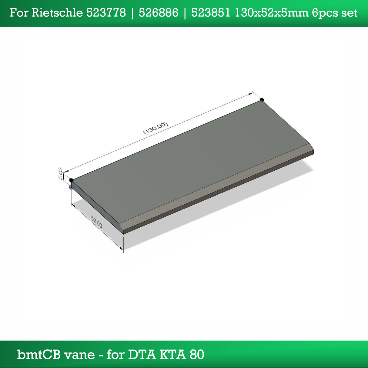 Elmo  Rietschle 523778 | 526886 | 523851 |130-52-5 | 6 Pcs PM kit