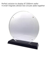 8 inches or 200mm Single Wafer Silicon Wafer Display Carrier for Demonstration Purpose Magnetic Mount no Screw Required