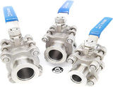 Ball Valve, KF40 flange, with wing nut clamps set