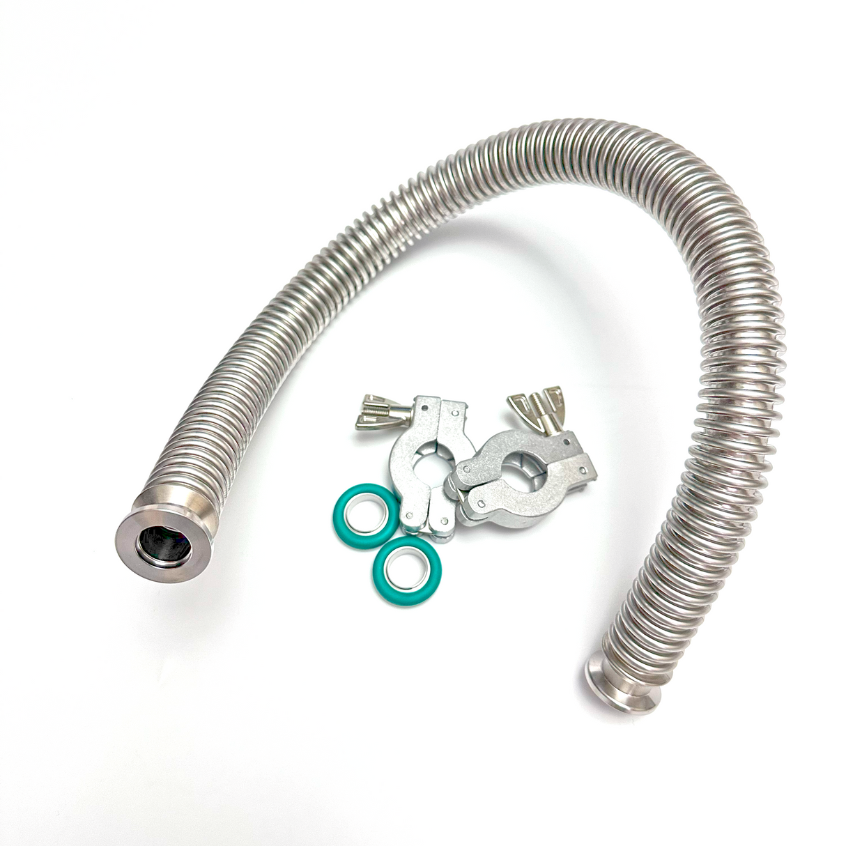 KF16 standard vacuum bellow hose (with wing nut clamps set)