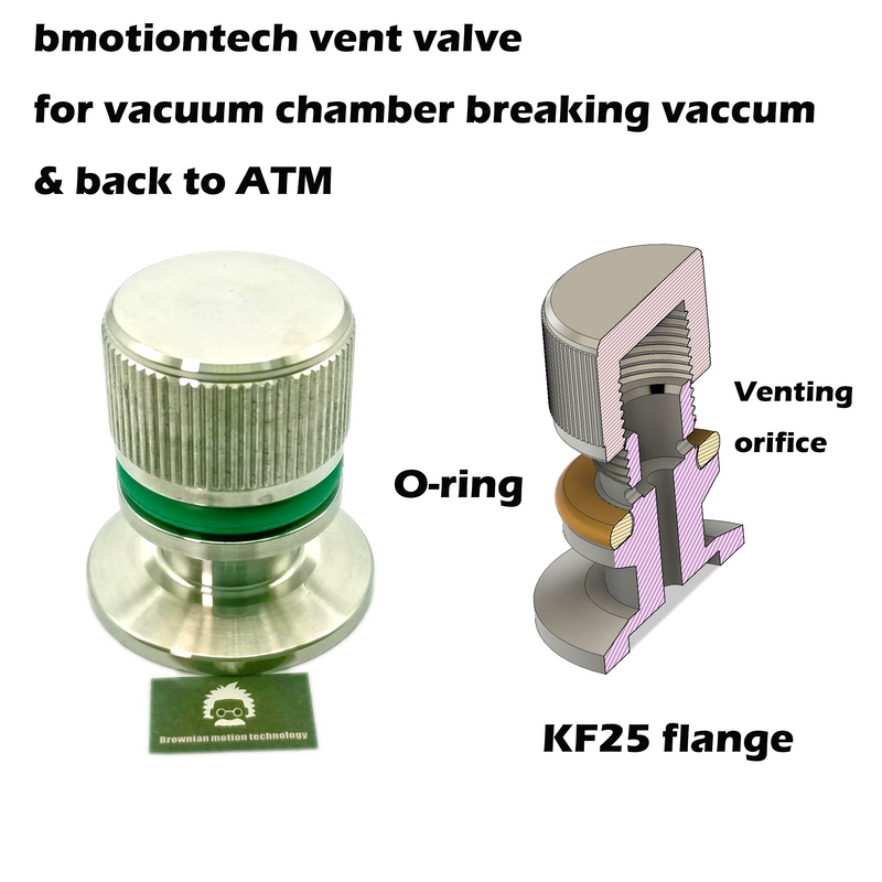 ISO-KF KF25 NW25 vacuum chamber venting valve or air admittance valve (Type B)