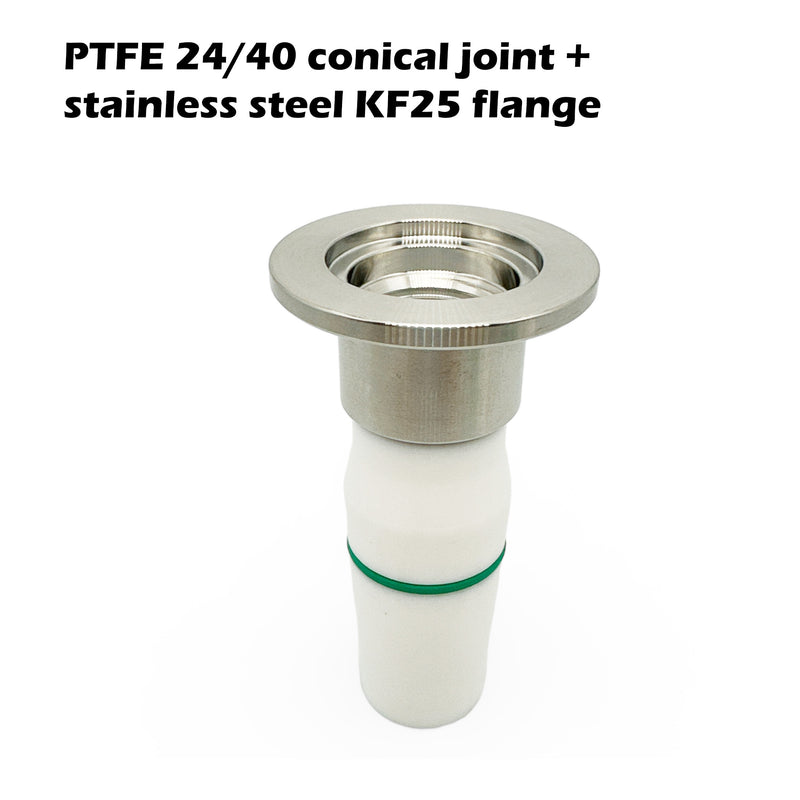 PTFE 24/40 chemical joint to  Stainless steel KF25 flange fittings