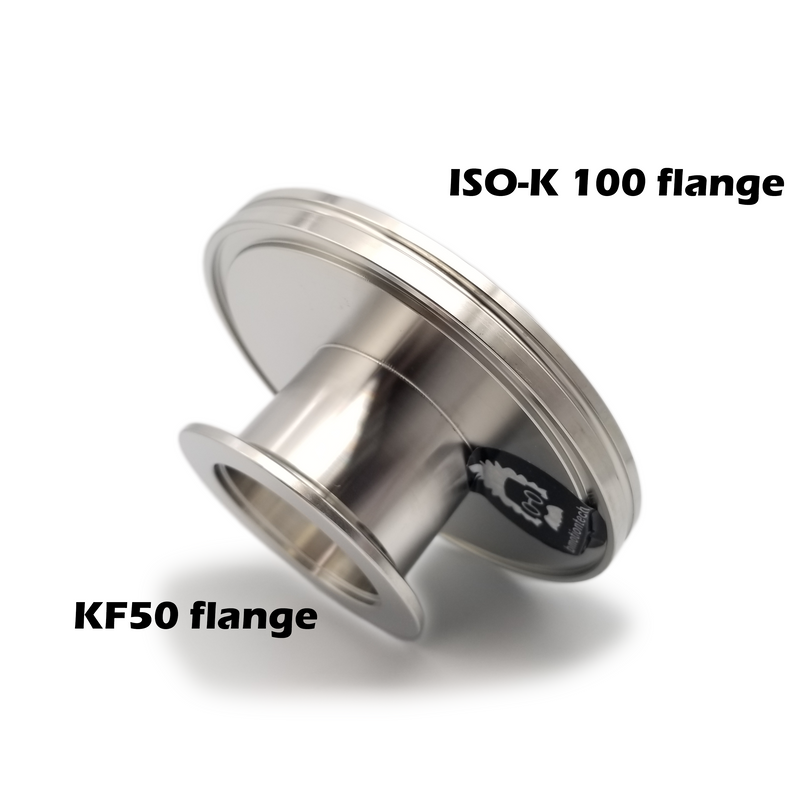 ISO-K 100 flange to KF50 flange, Made of stainless steel