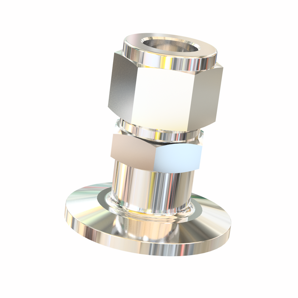 1/2" double ferrule compression fitting to KF40 flange adapter