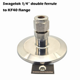 1/4" double ferrule compression fitting to KF40 flange adapter