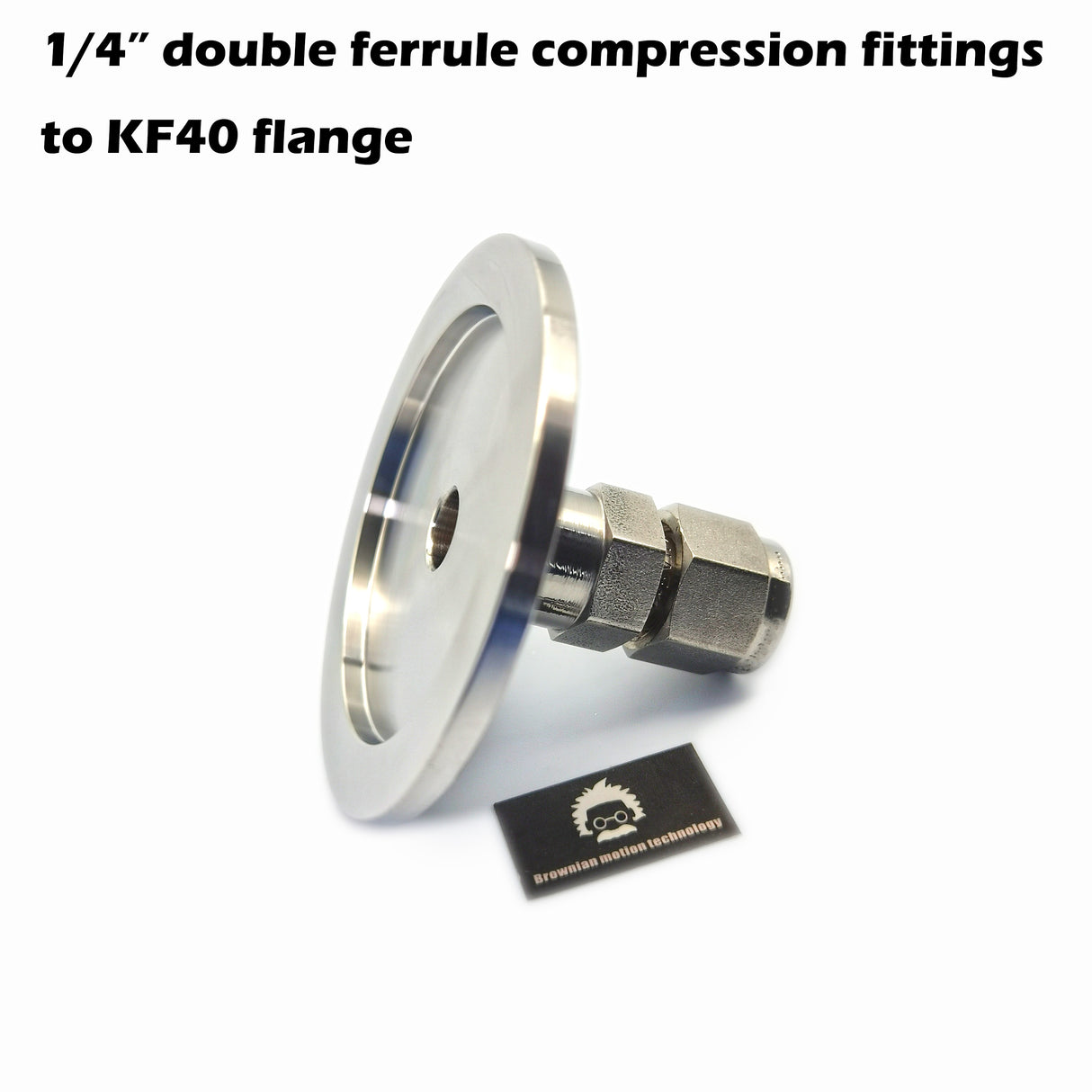 1/4" double ferrule compression fitting to KF40 flange adapter