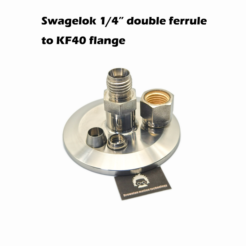 1/4" double ferrule compression fitting to KF40 flange adapter