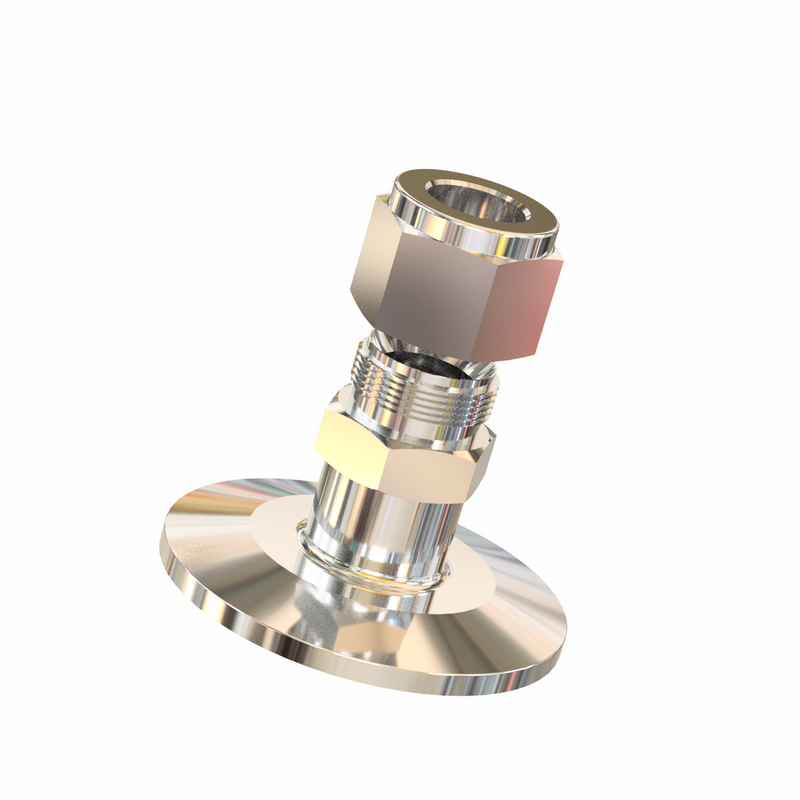 1/2" double ferrule compression fitting to KF40 flange adapter