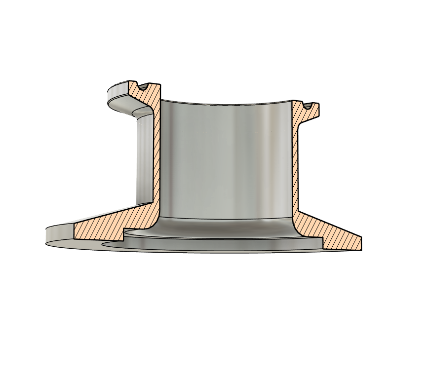1.5" tri-clamp to KF50 flange, SS304 adapter
