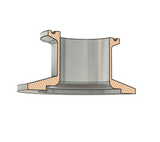 1.5" tri-clamp to KF50 flange, SS304 adapter
