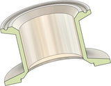 2" tri-clamp to KF50 flange stainless, steel 304 adapter